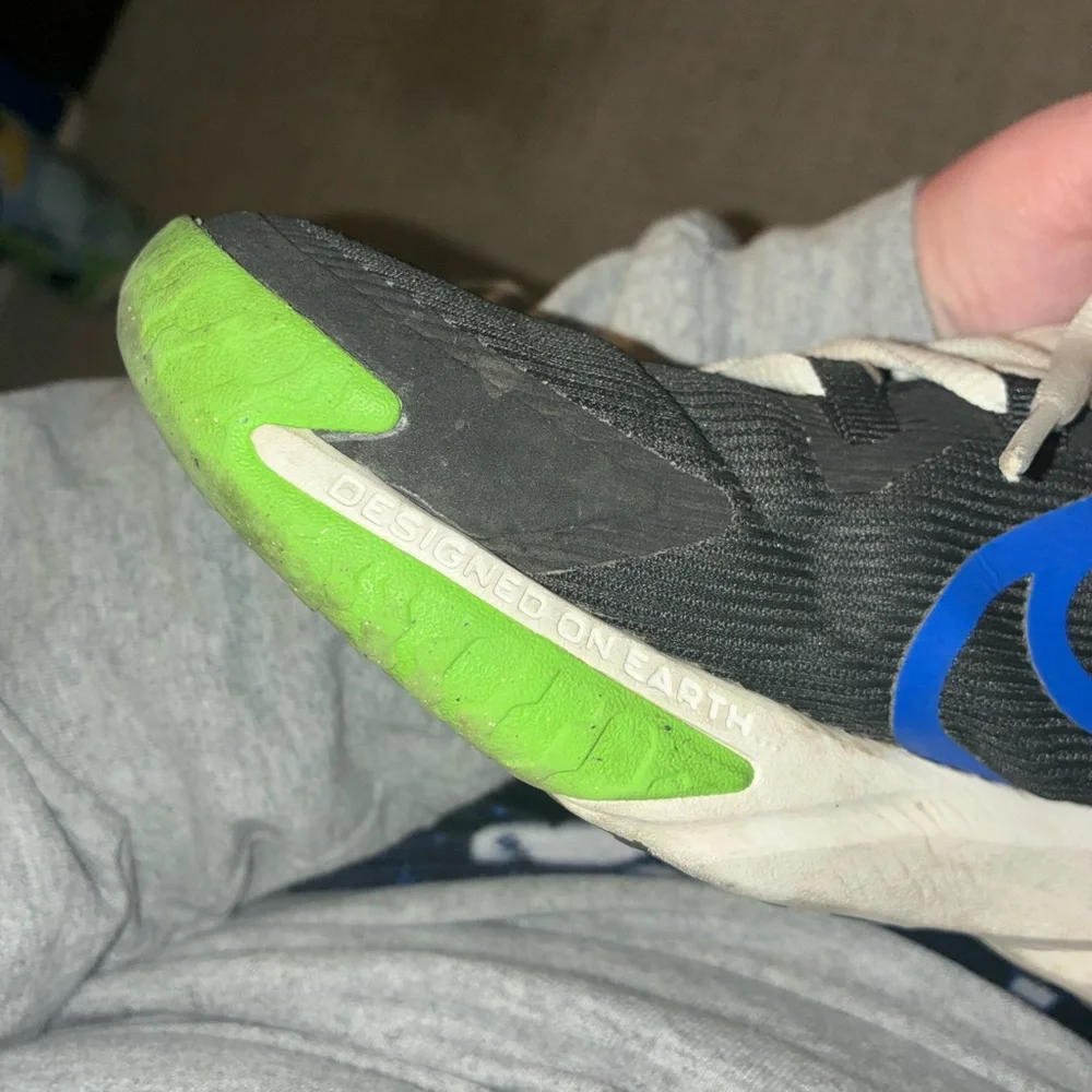 Nike Kids Black Sneakers with Blue and Green Accents